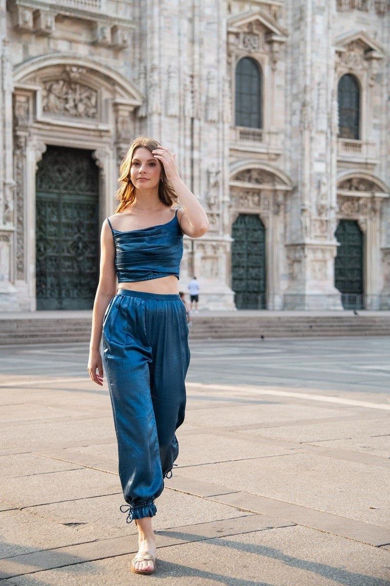 Blue Silk Co-ord
