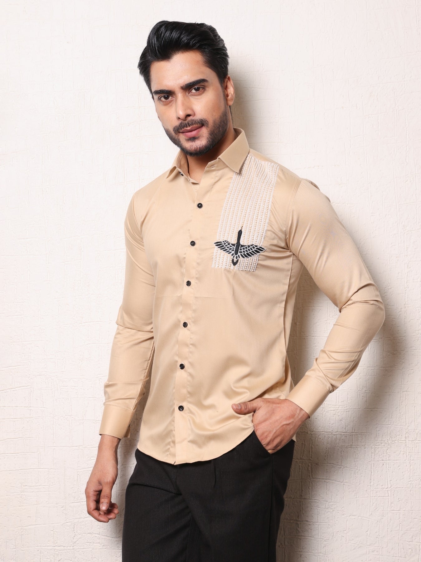 Eagle and Thread Embroidered Shirt.