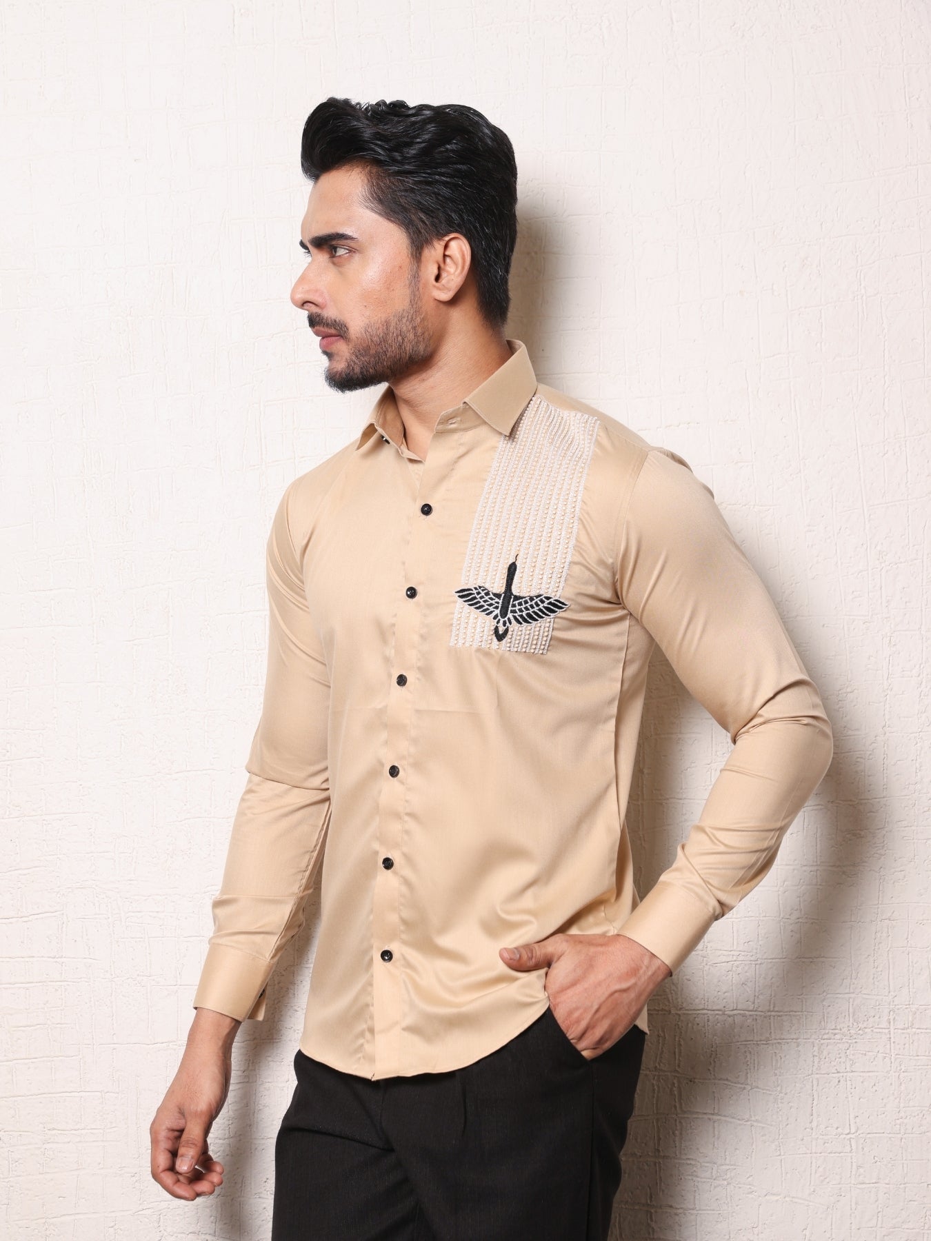 Eagle and Thread Embroidered Shirt.