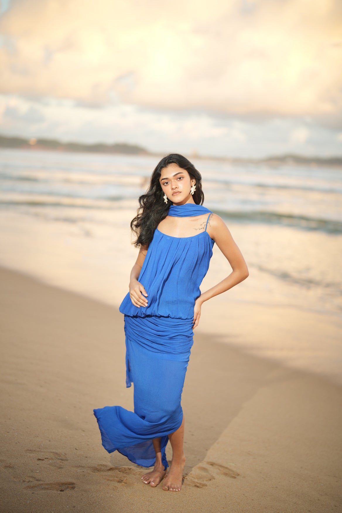 The Azure Chiffon Top - Blue