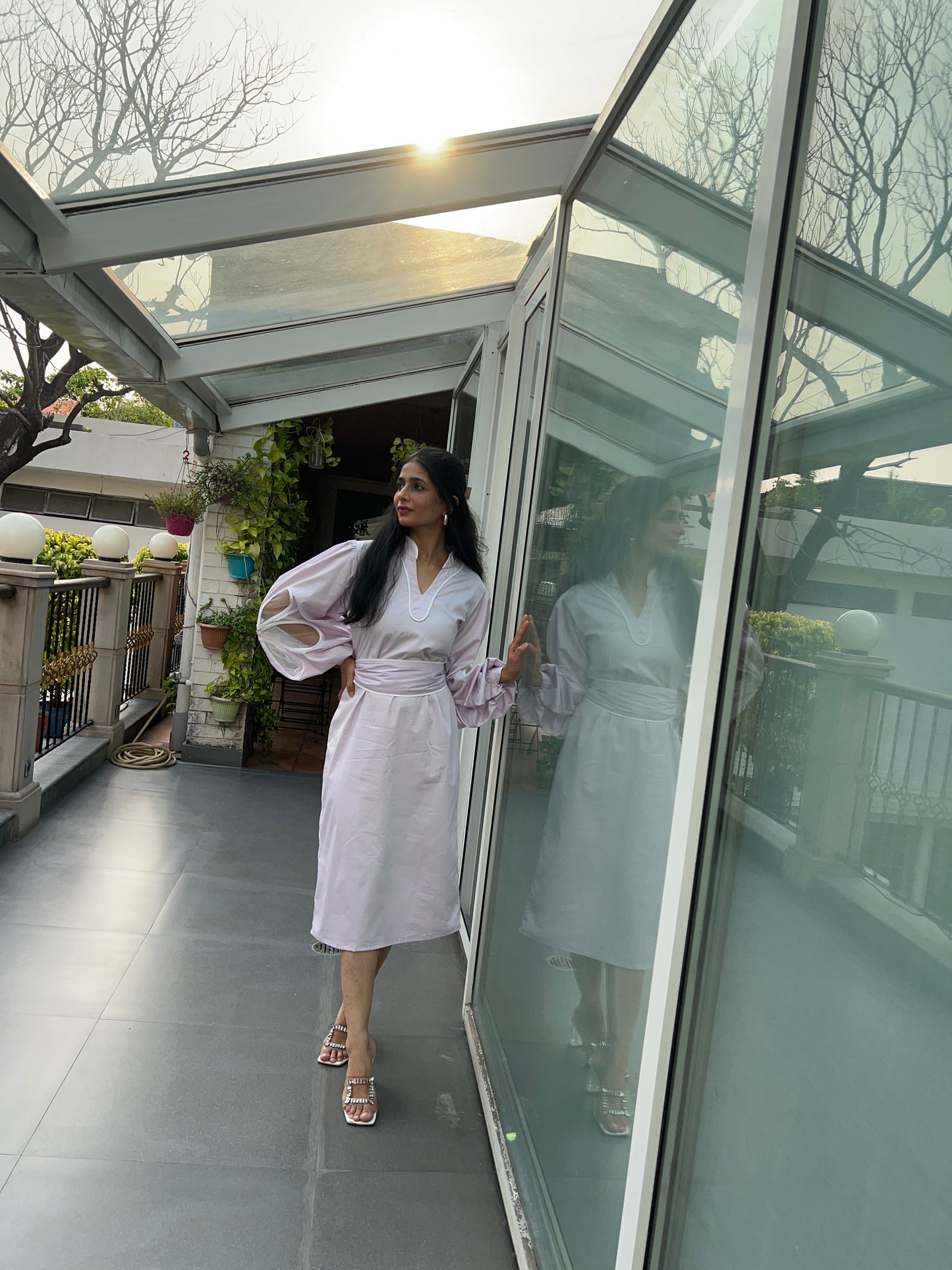 Lilac Bloom Midi Dress
