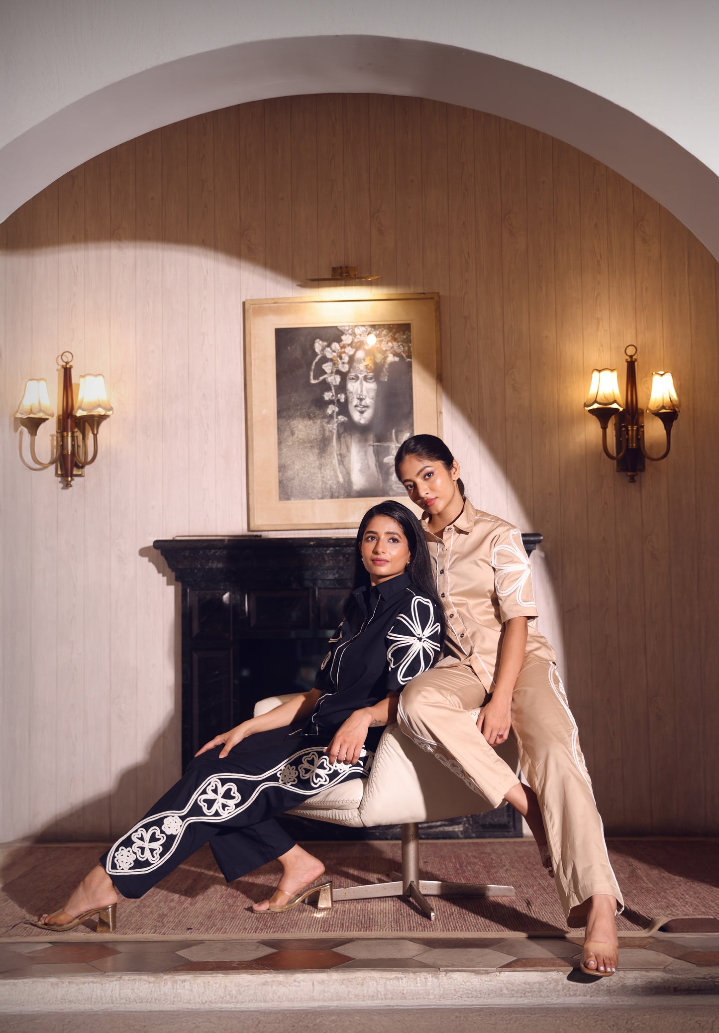 Embroidered Crest Floral Co-ord Set