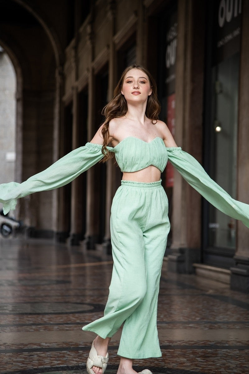 Mint Green Crushed co-ord set