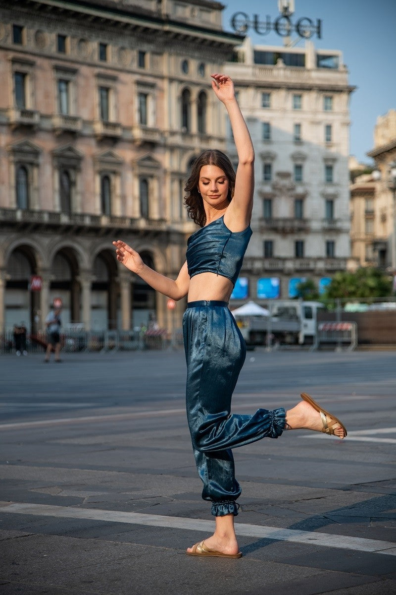 Blue Silk Co-ord