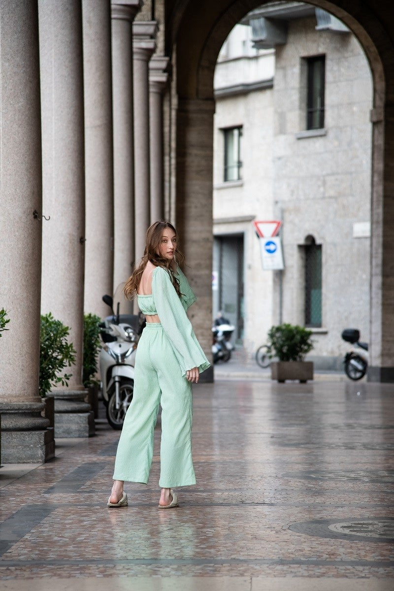 Mint Green Crushed co-ord set