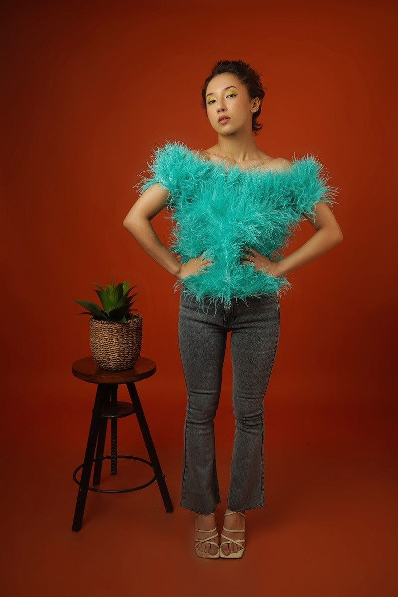 Green Feather Top