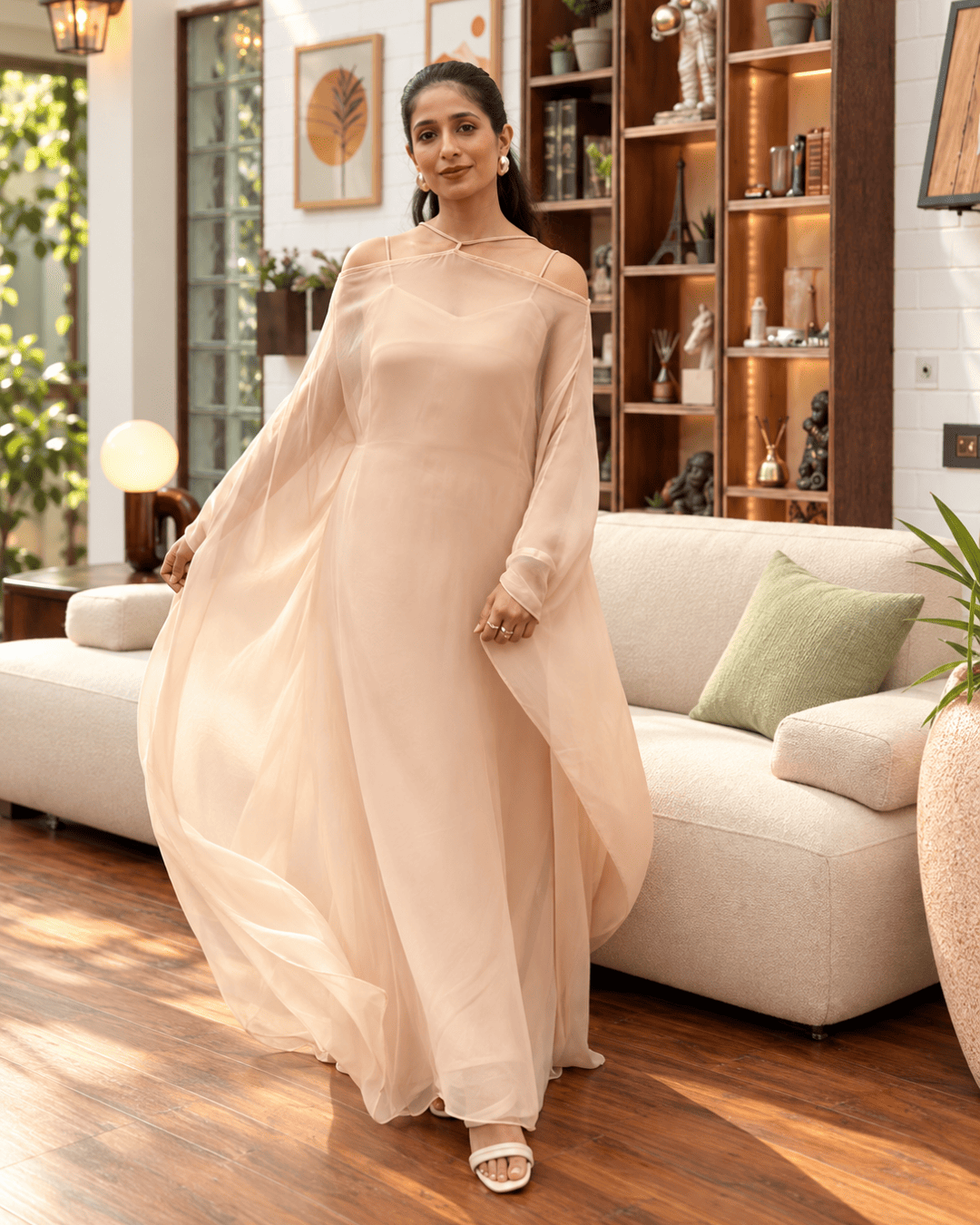 Champagne Organza Kaftan