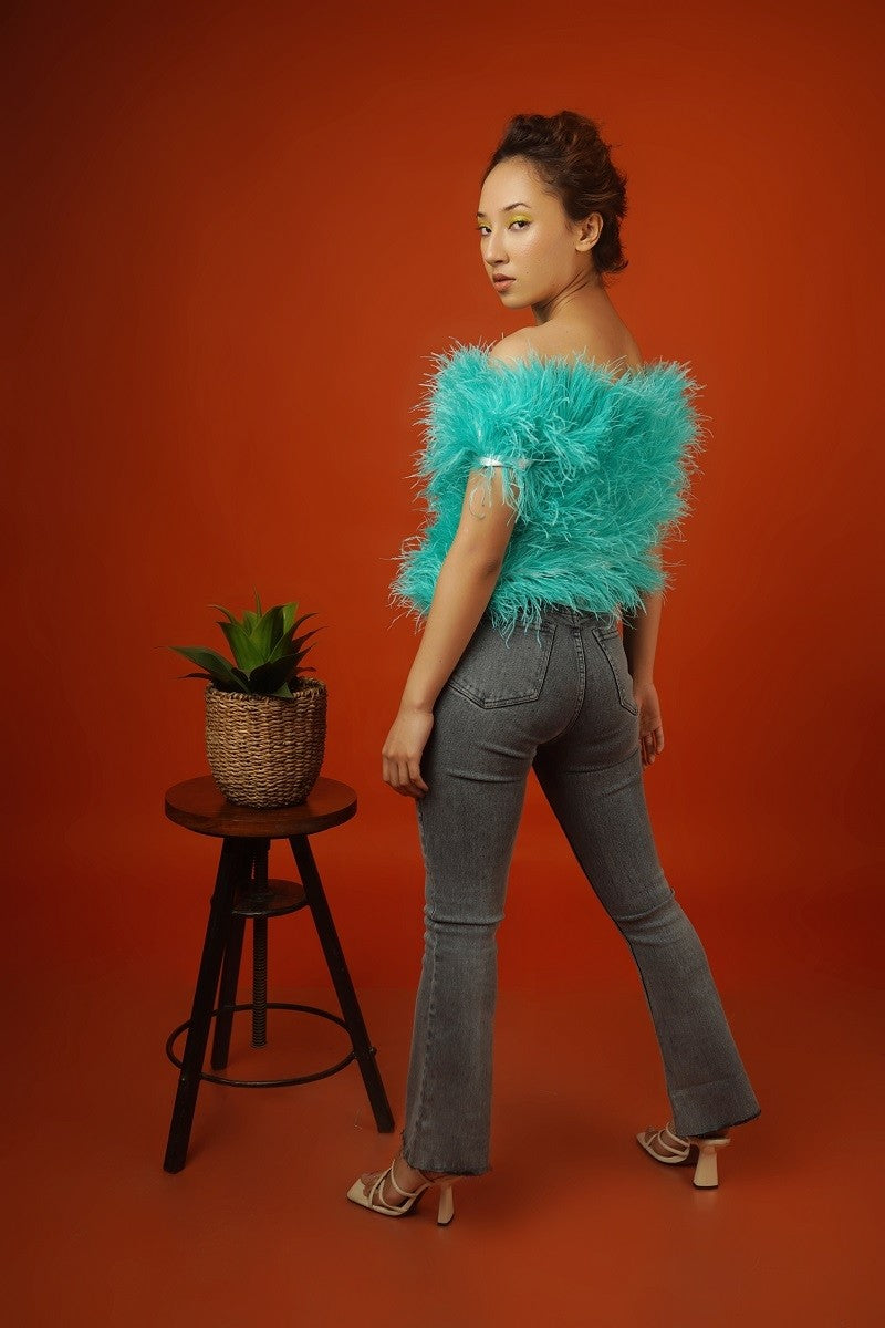 Green Feather Top