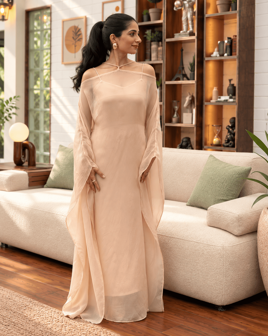 Champagne Organza Kaftan