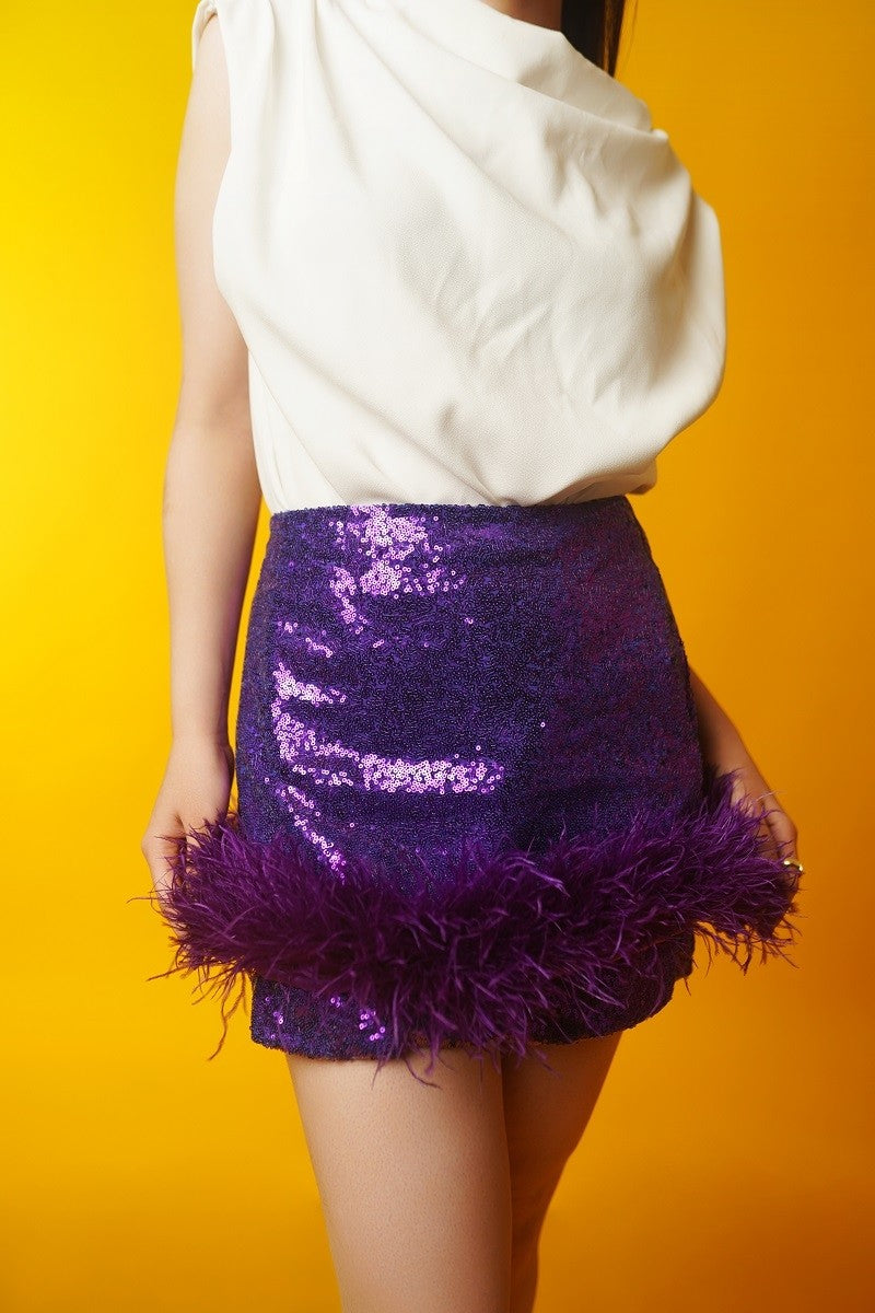 Purple Feather Skirt