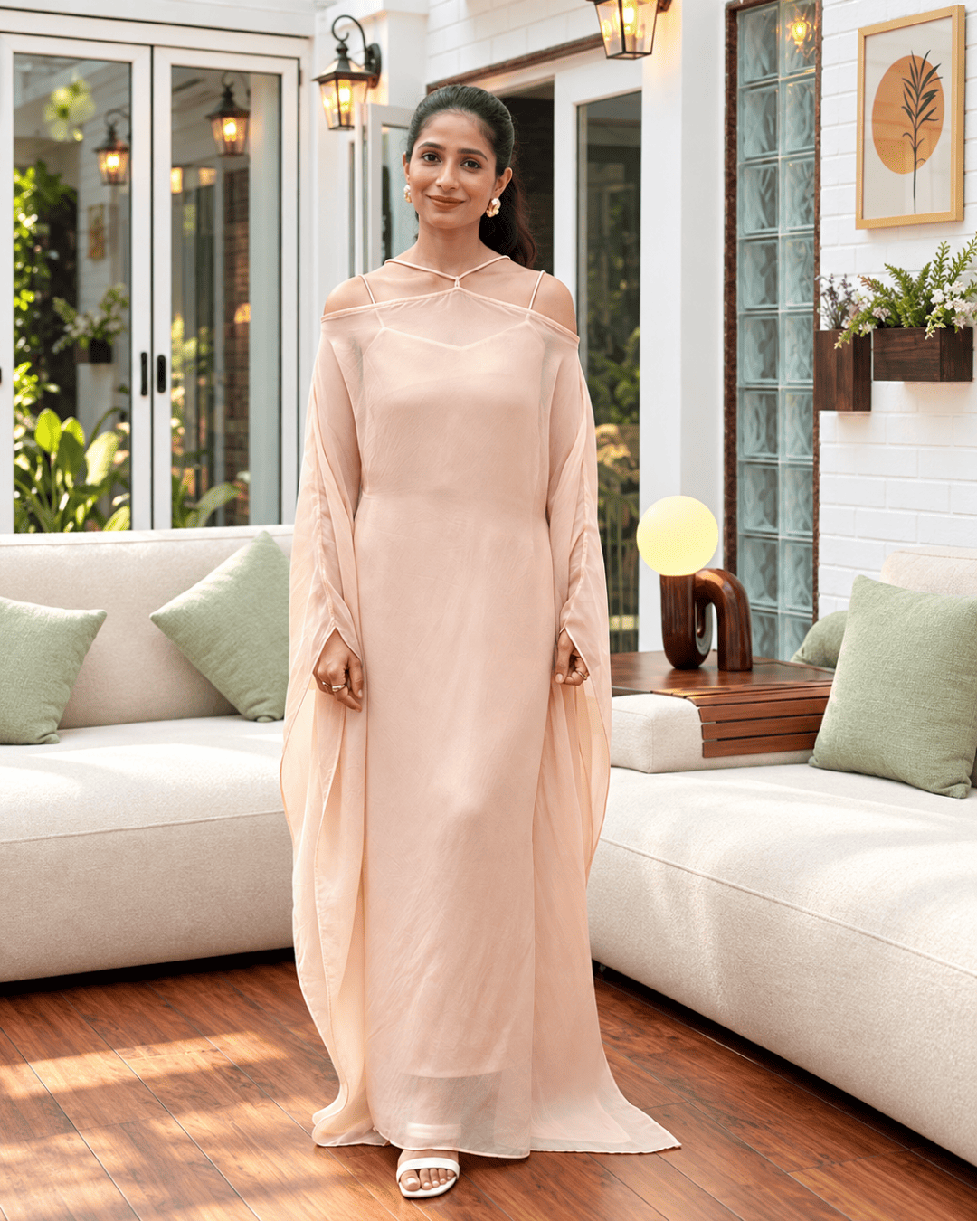 Champagne Organza Kaftan