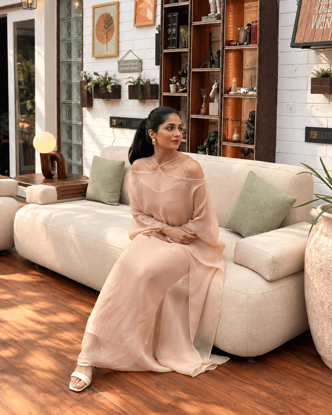 Champagne Organza Kaftan
