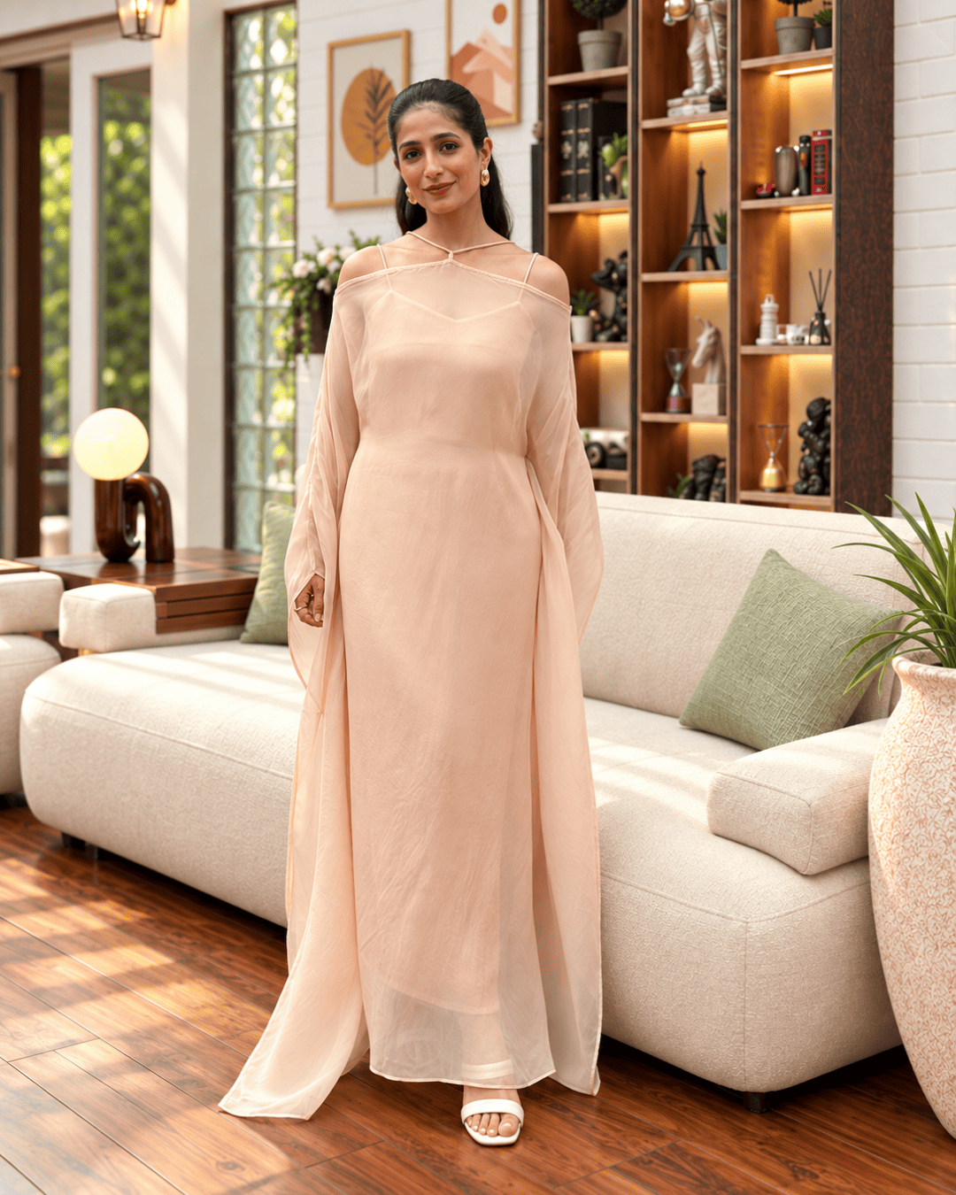 Champagne Organza Kaftan