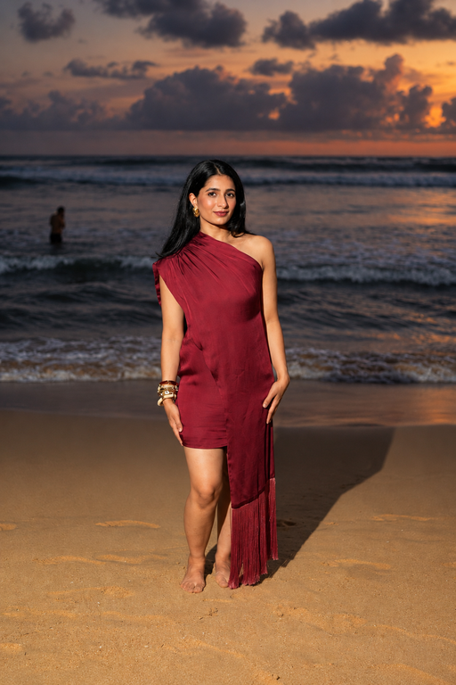 Drape Dress - Maroon