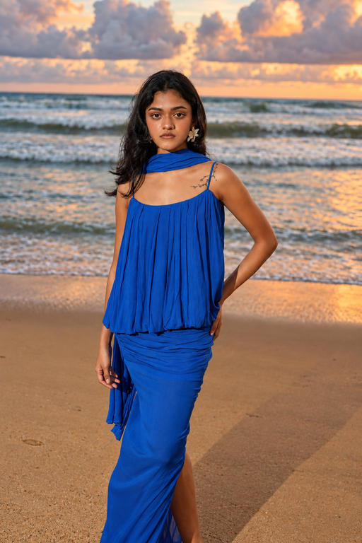 The Azure Chiffon Skirt - Blue