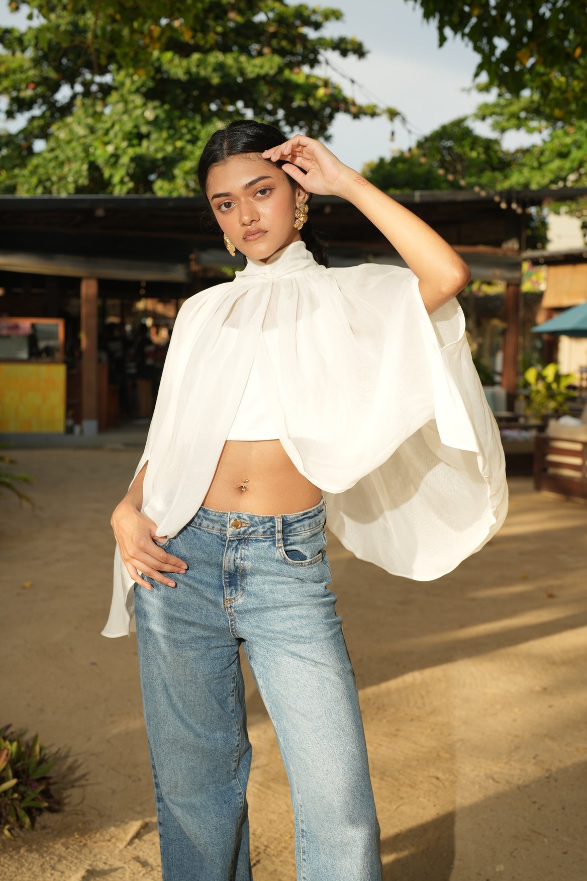 The Celeste Organza Top - White