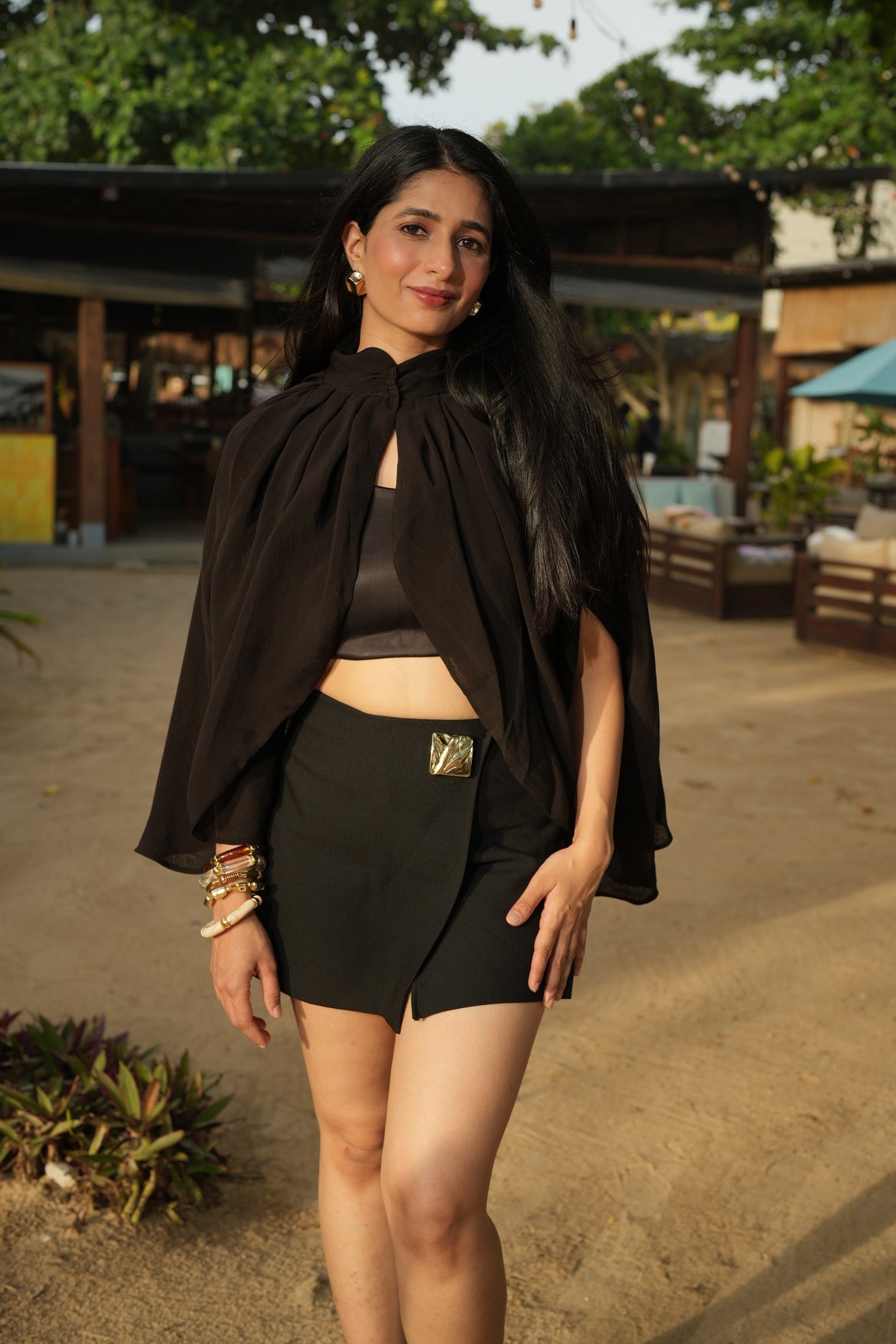 The Celeste Organza Top - Black