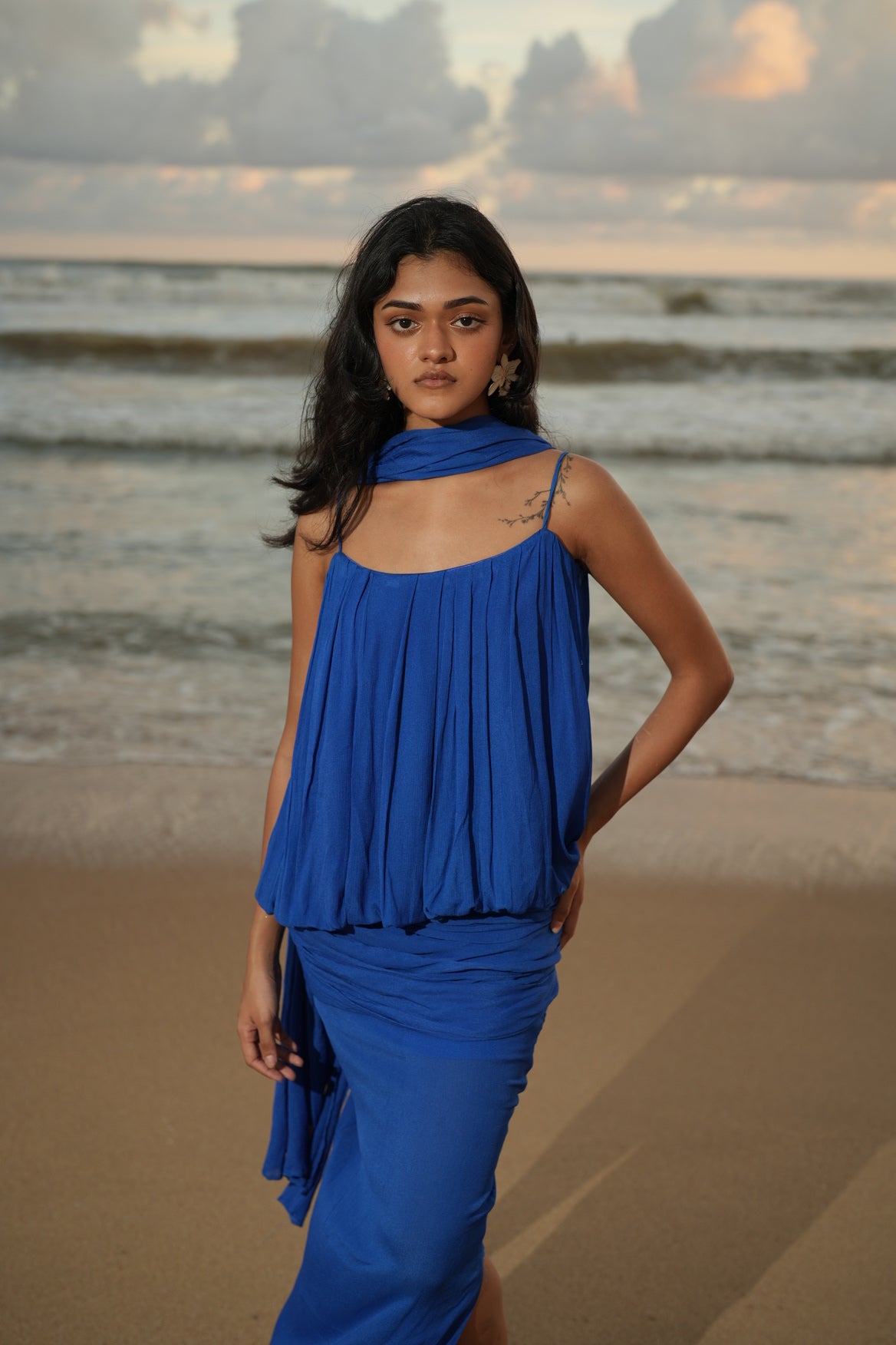 The Azure Chiffon Skirt - Blue
