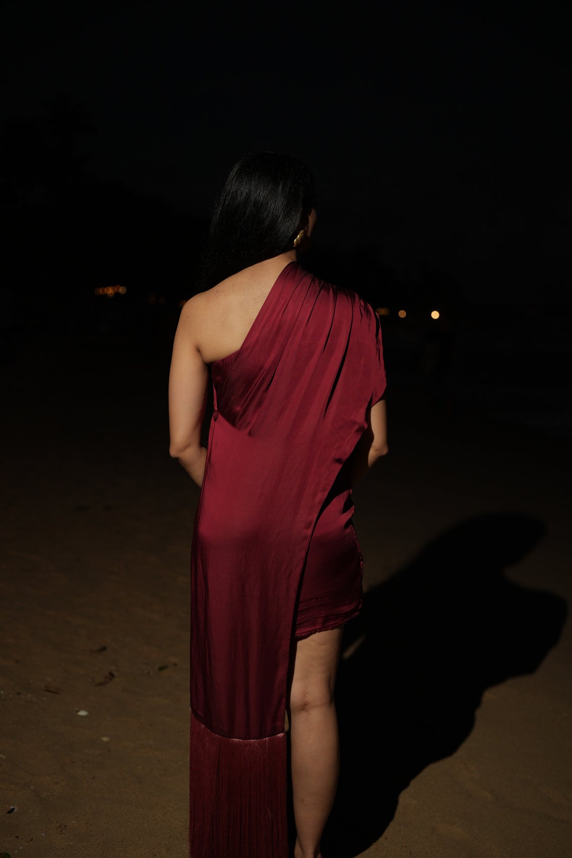 Drape Dress - Maroon