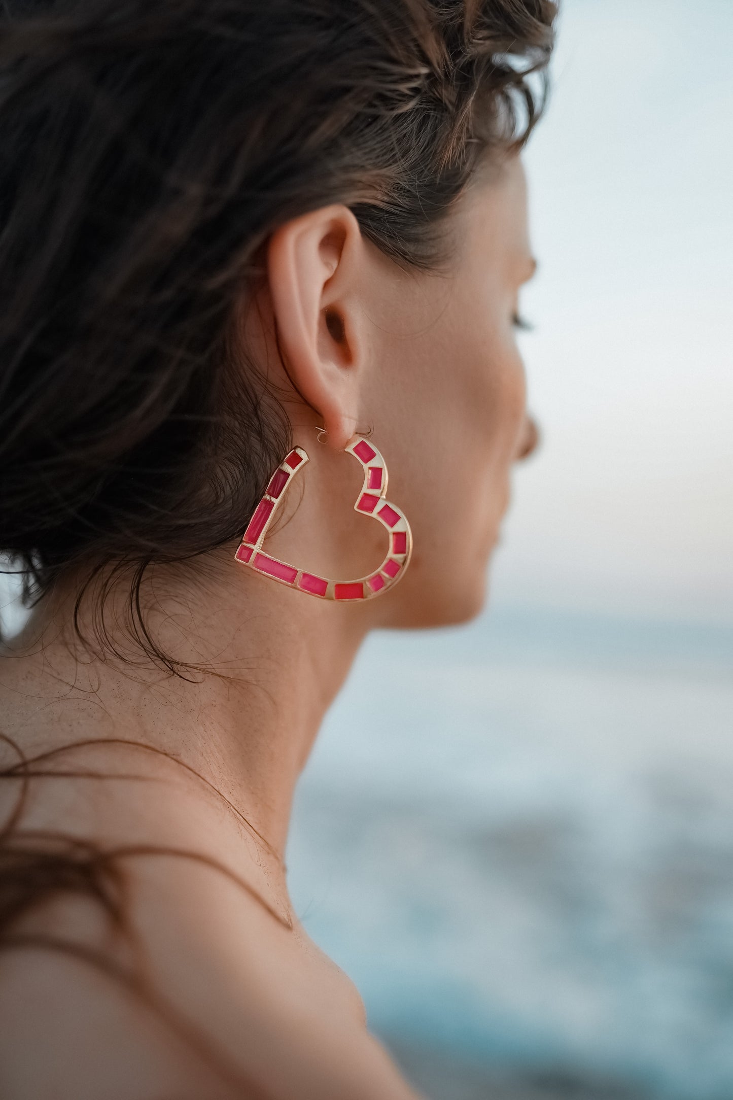 Red love earrings