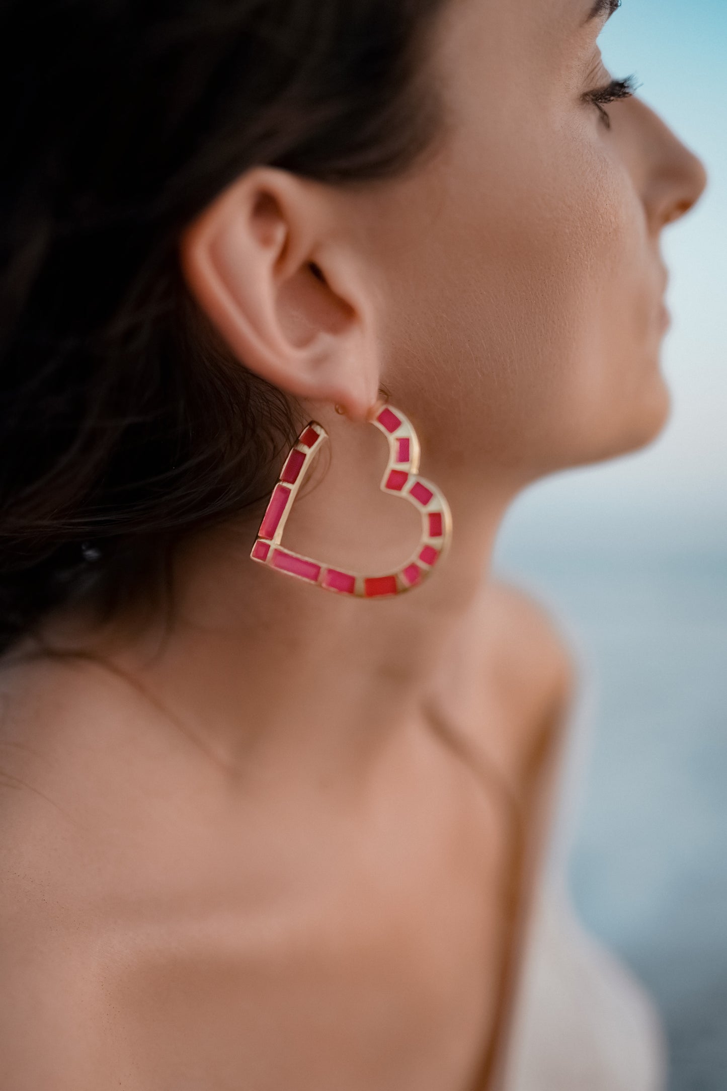 Red love earrings