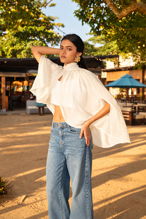 The Celeste Organza Top - White