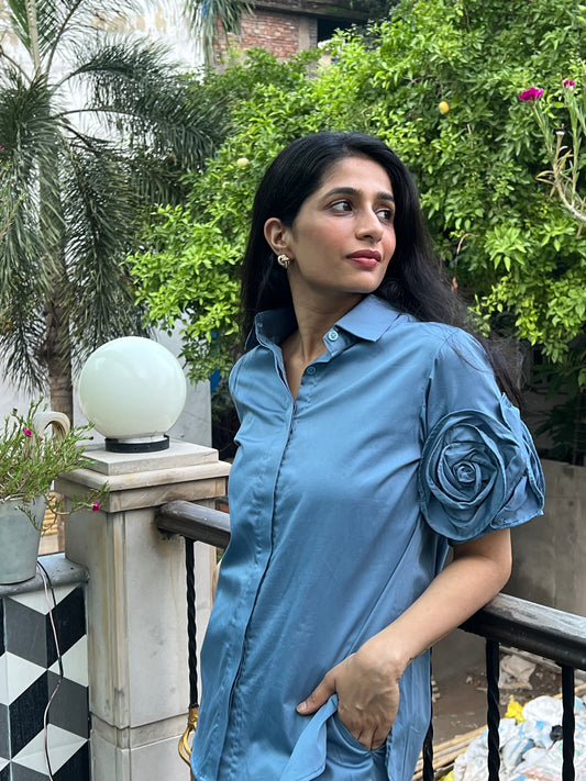 Blue Cotton Co-Ord Set