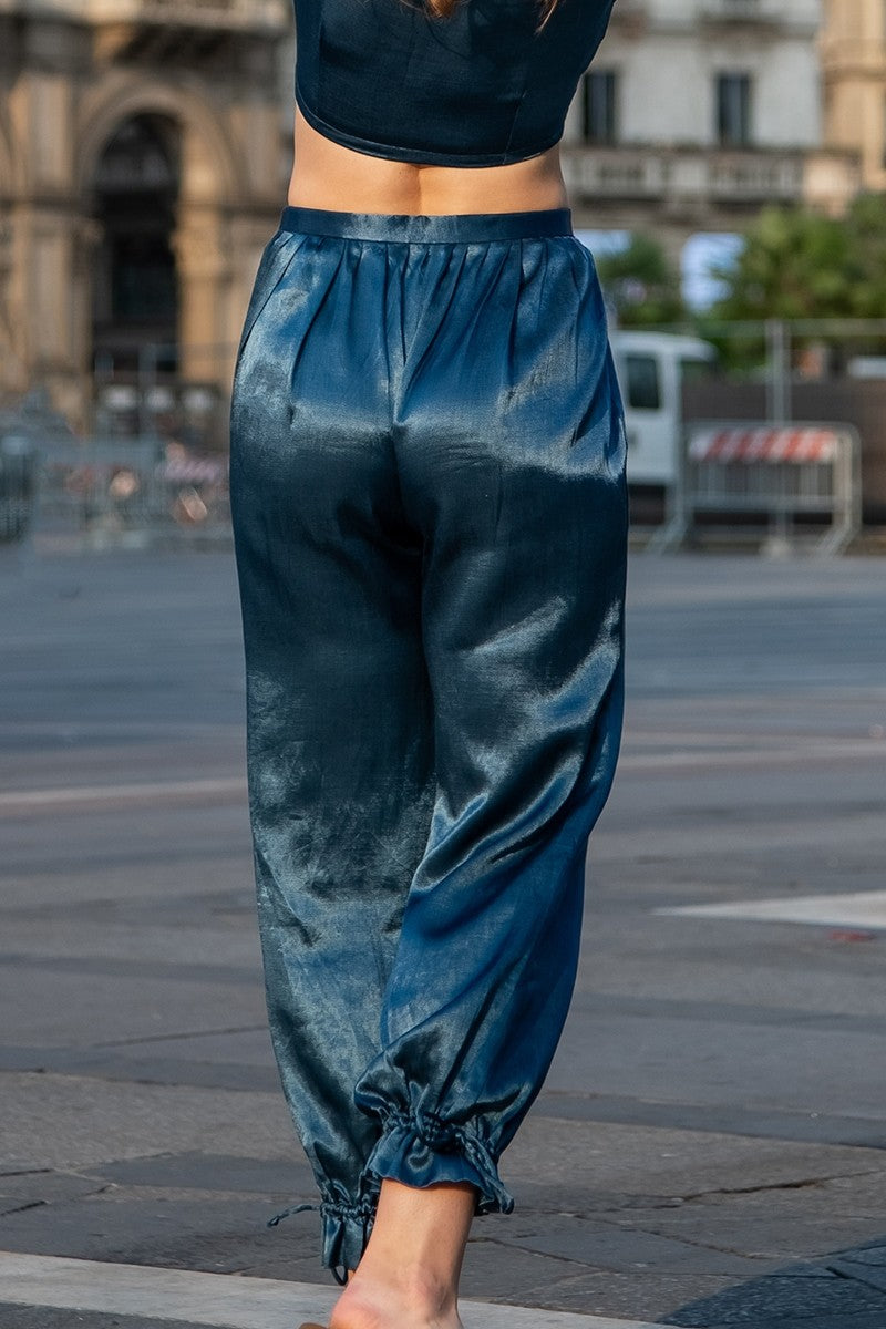 Blue Silk Pant