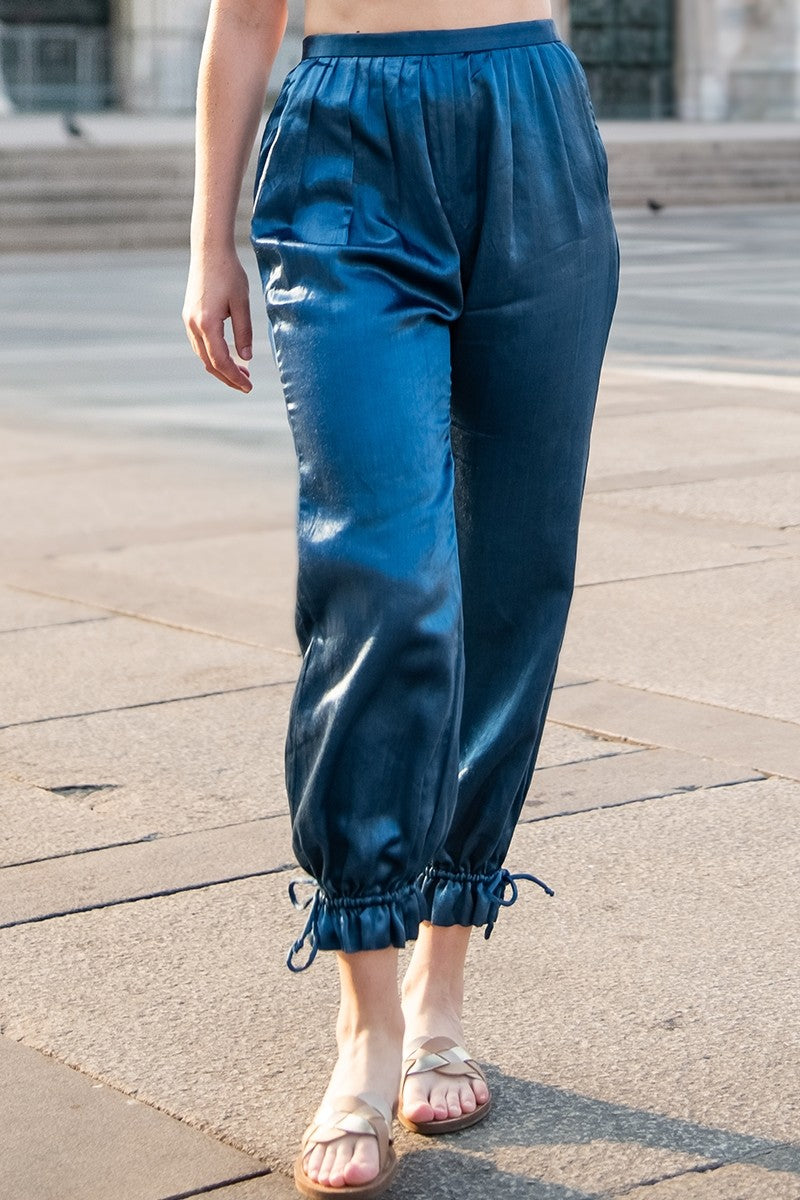 Blue Silk Pant