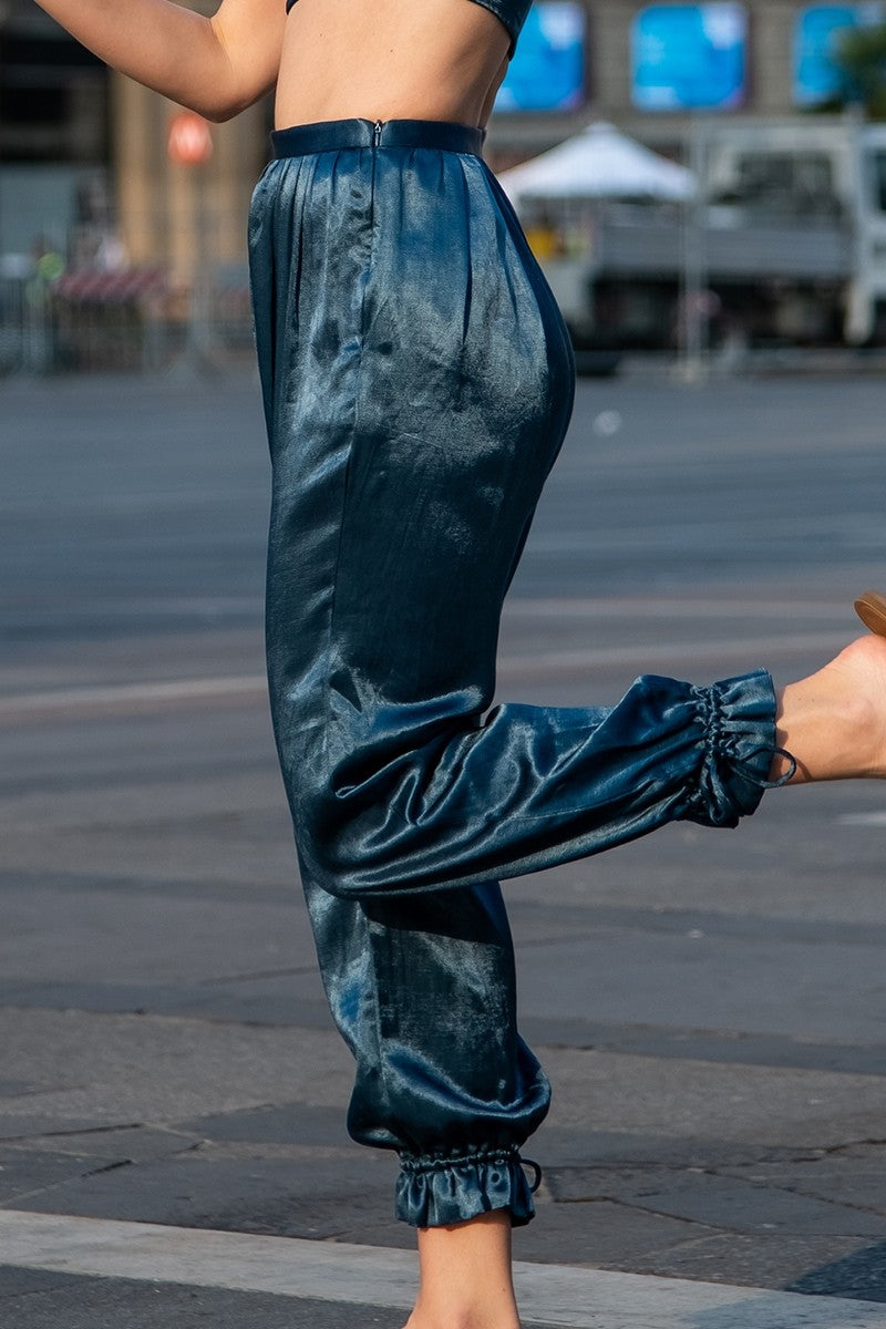 Blue Silk Pant