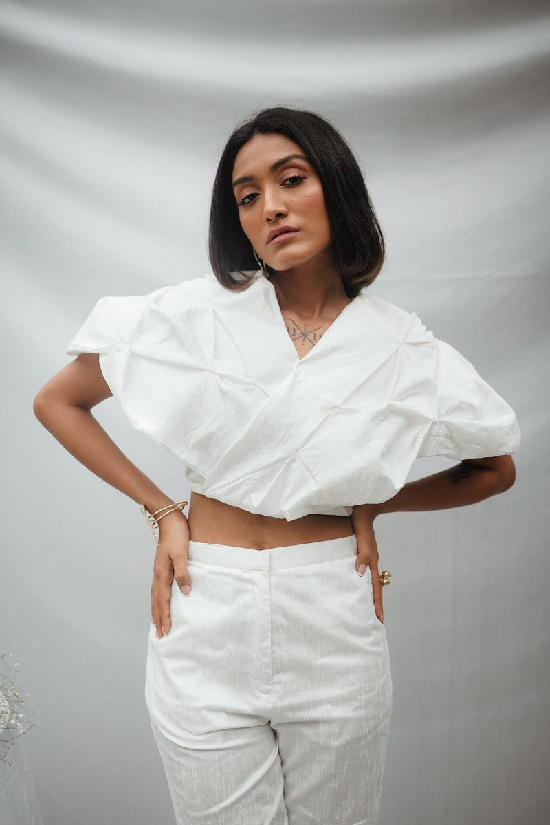 Statement White Dupian Crop Top