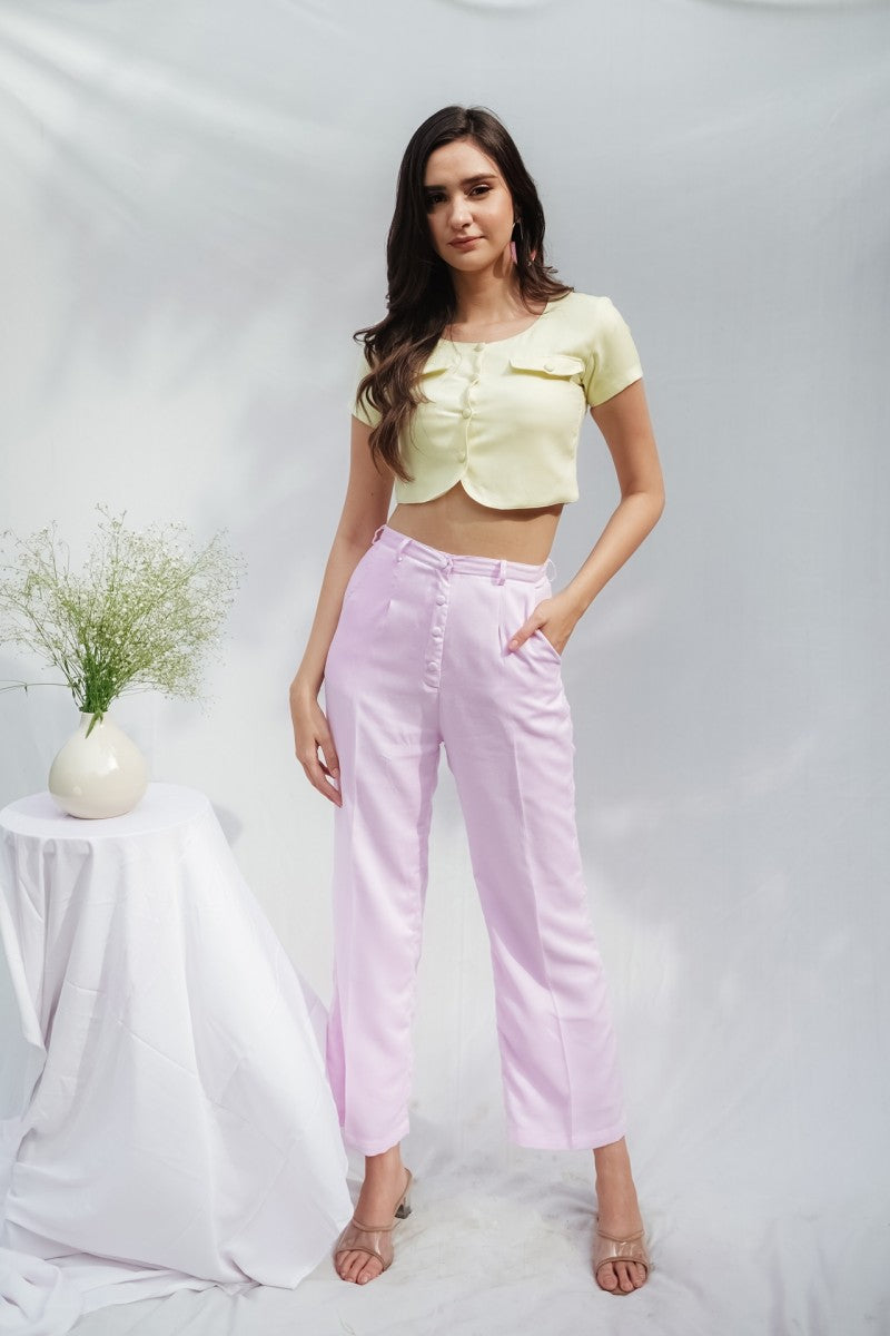 Moss Crepe Purple Pant