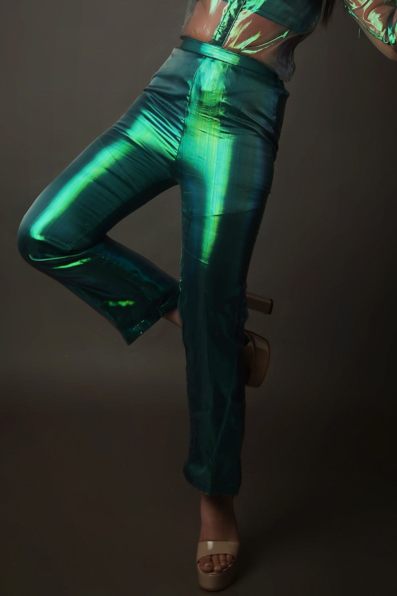 Green Holographic Pant