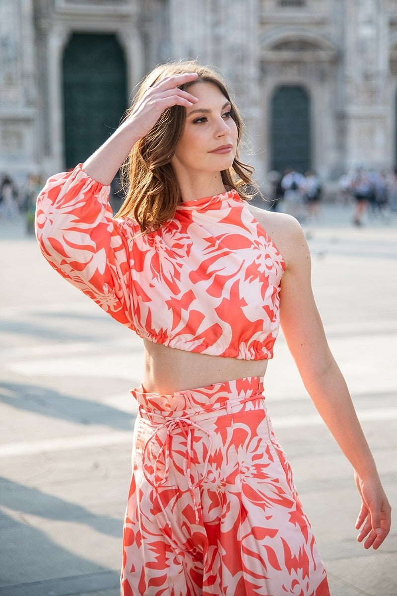 Orange Print Top