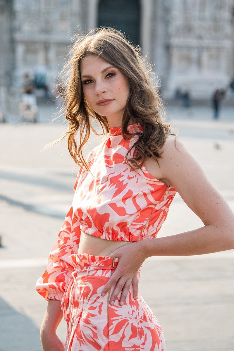 Orange Print Top