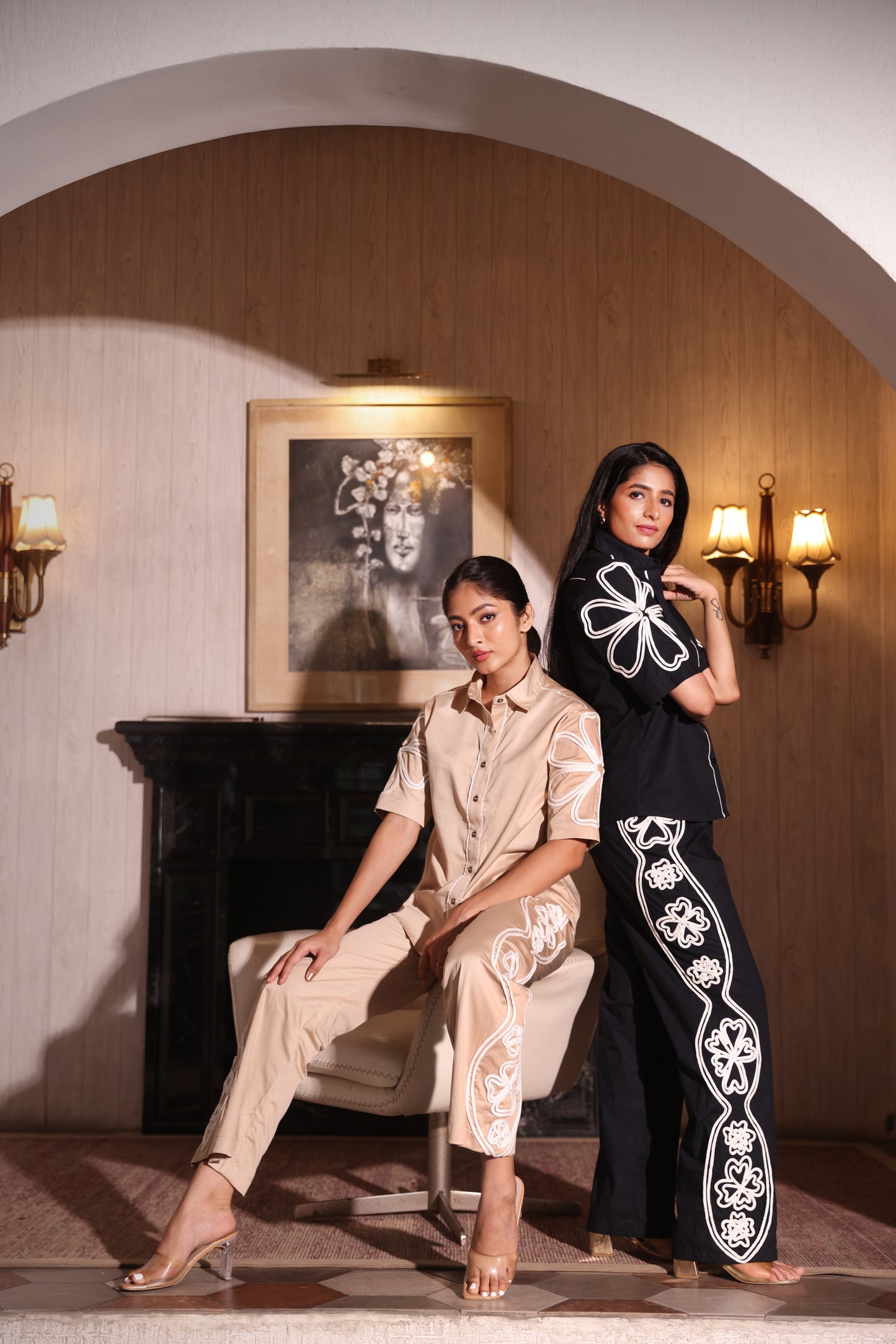 Embroidered Crest Floral Co-ord Set