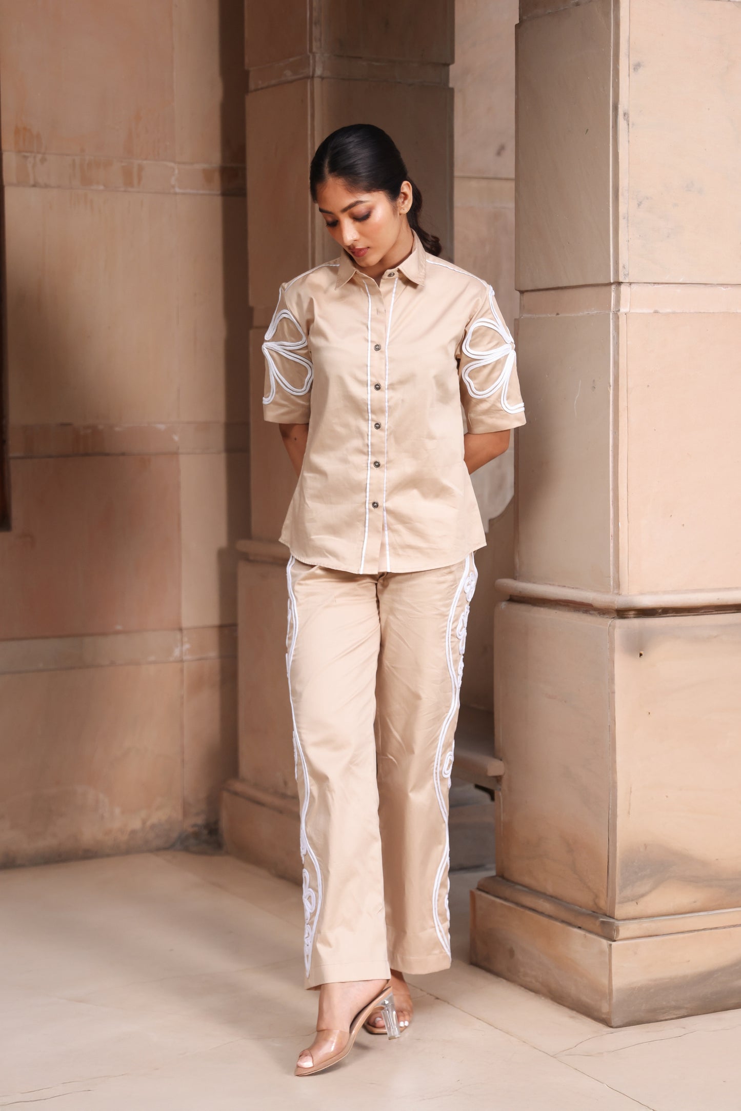 Embroidered Crest Floral Co-ord Set