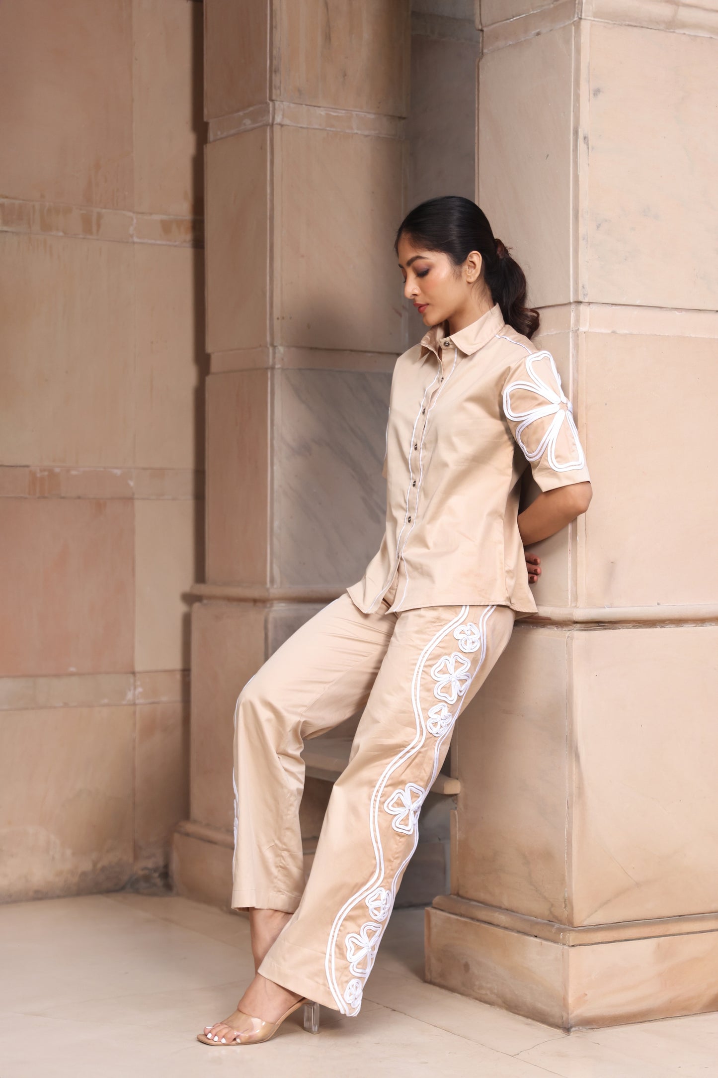 Embroidered Crest Floral Co-ord Set