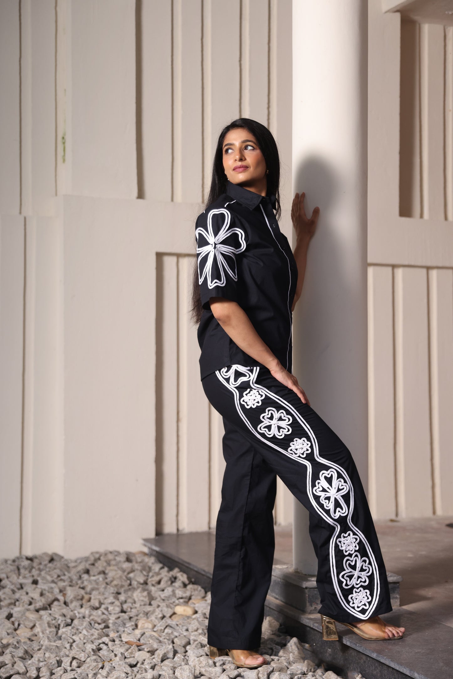 Embroidered Crest Floral Co-ord Set