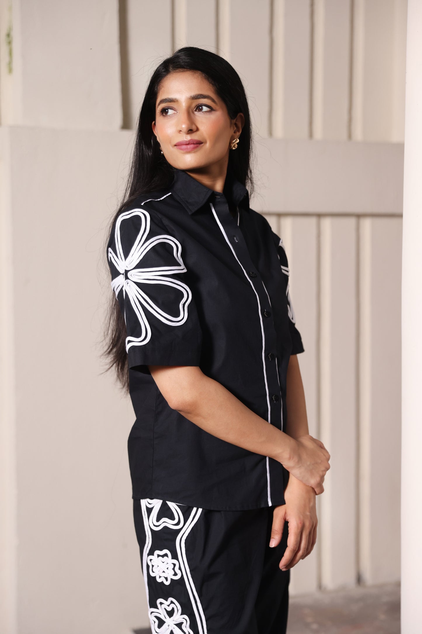 Embroidered Crest Floral Co-ord Set