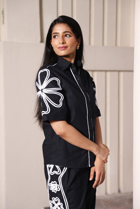 Embroidered Crest Floral Co-ord Set