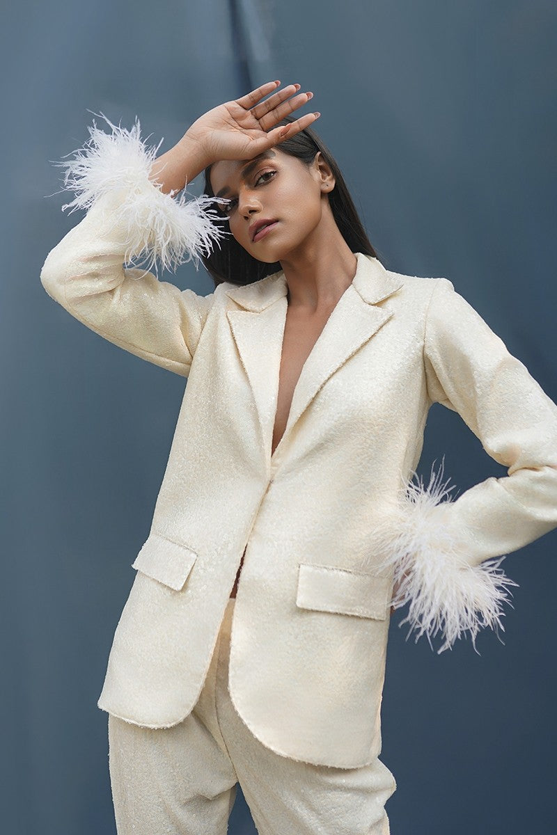 Off-White Sequins Feather Set